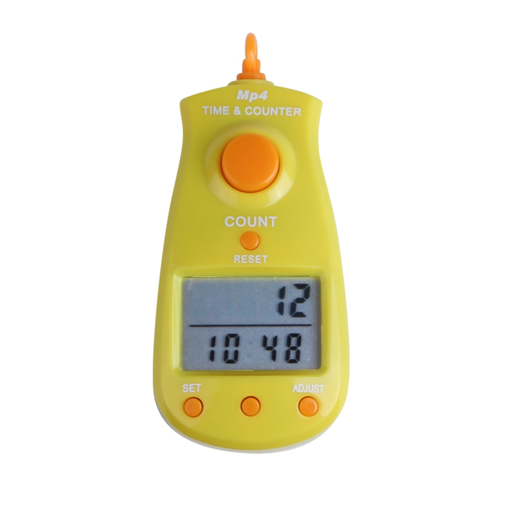 Stor lcd-skärm 5 digital elektronisk handräknare med snöre och tid datumvisning 5 färger tillgänglig