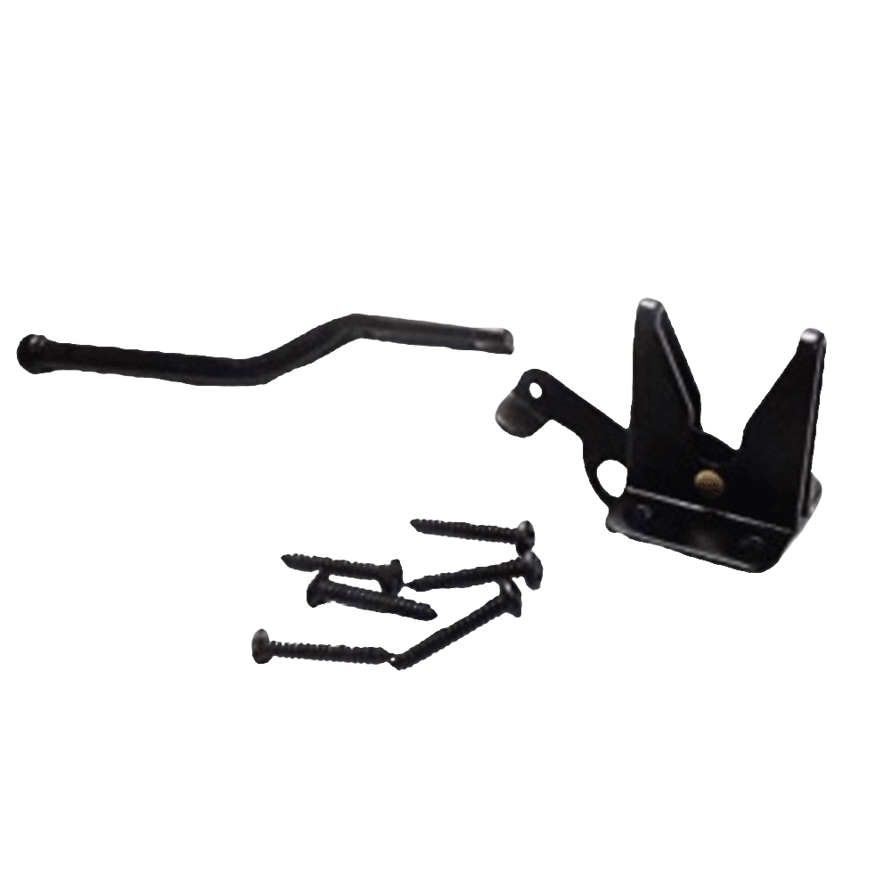 Carbon Steel With Screws Lever Lock Hardware Stopper Black For Doors Outdoor Fence Home Bolt Hinge Pin Heavy Duty Easy Install