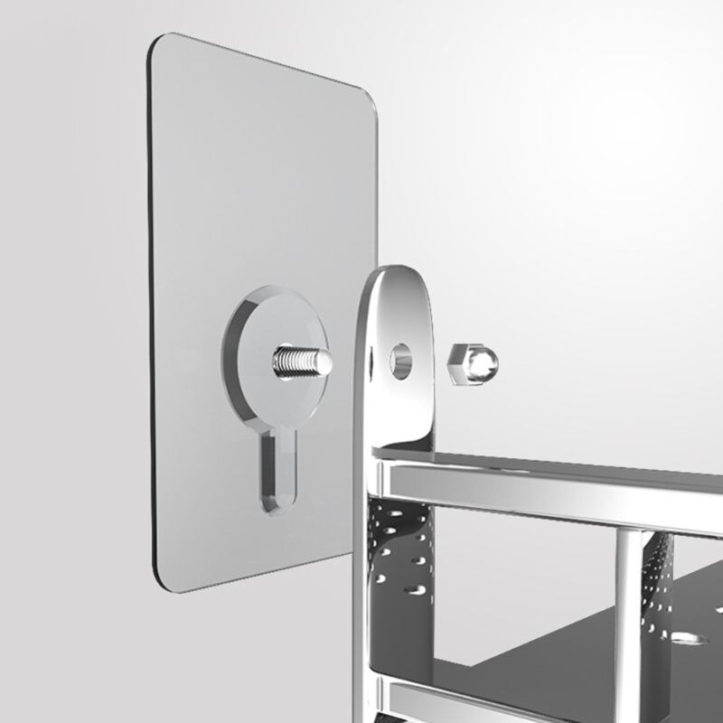 2022 Strong Self Adhesive Screw Hook Wall Mouted Stainless Steel Seamless Shelf Hanger