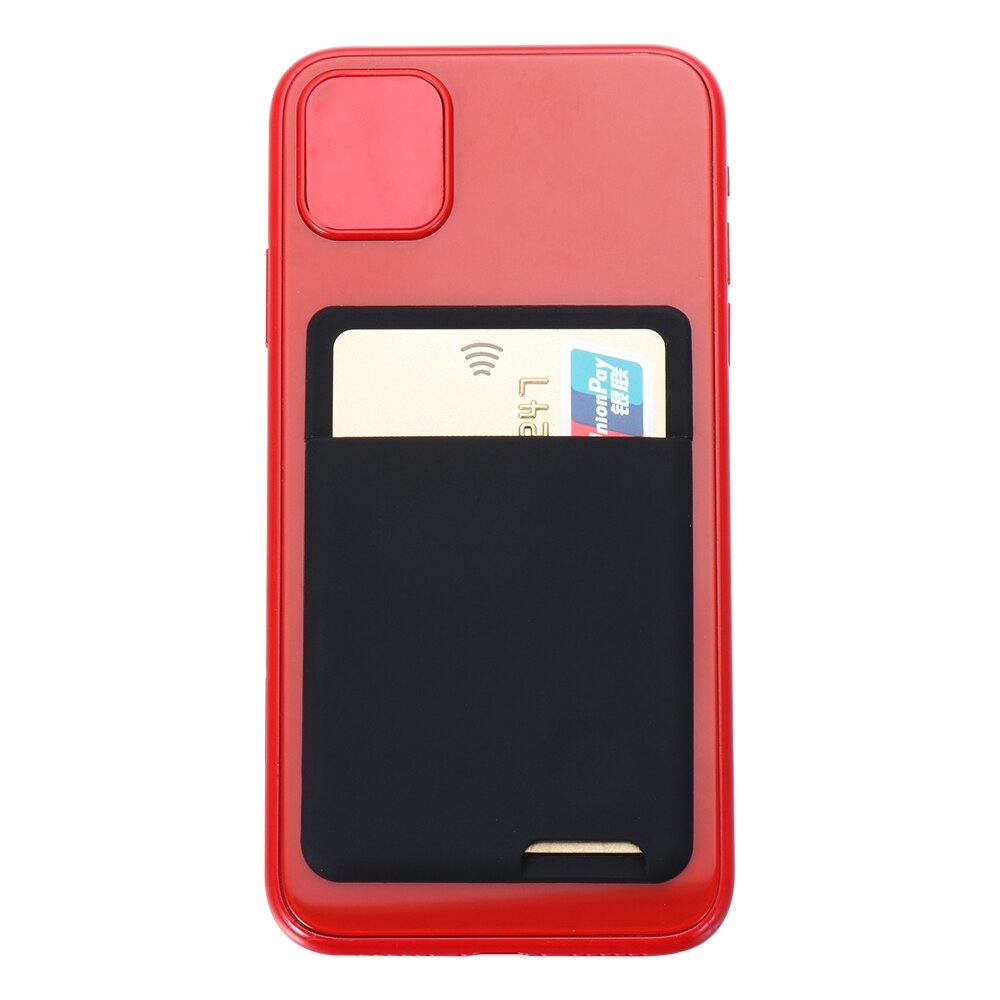Universal Silicone Phone Wallet Case Stick On ID Credit Card Holder Self-Adhesive Elastic Cellphone Pocket Sticker Card Sleeves