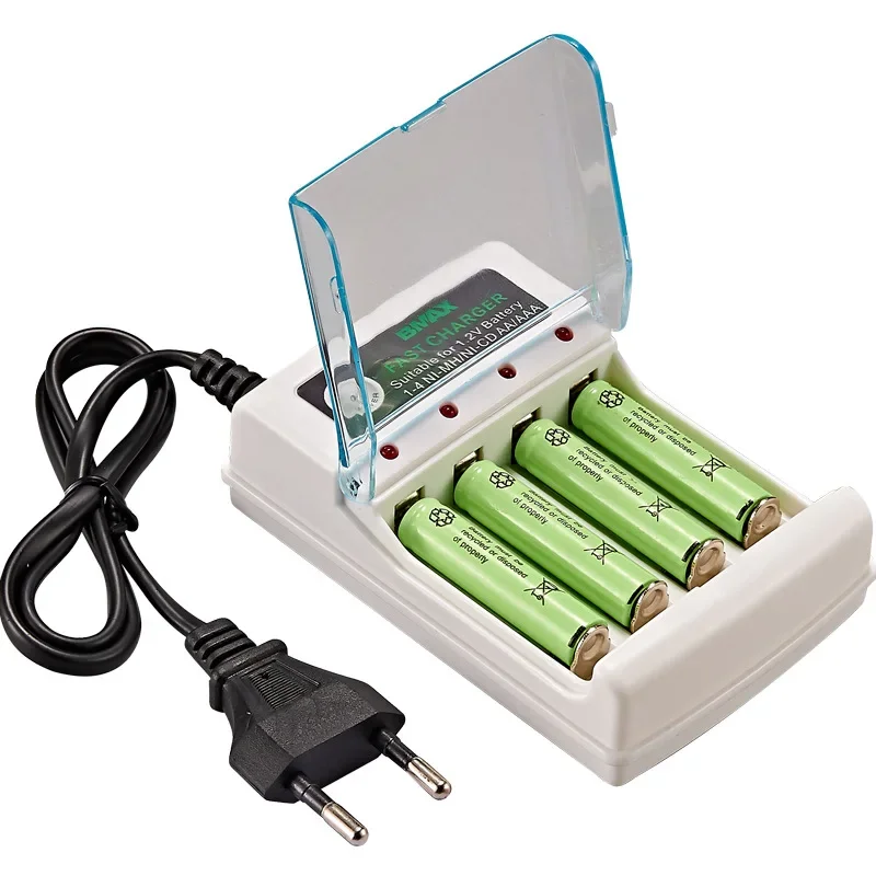 Aa/aaa batterioplader 2 4 stik  ac 110v 220v til ni-mh/ni-cd aa aaa opladning 1.2v genopladelige batteriopladere