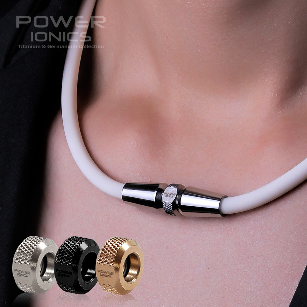 Power ionics 3000 ioner/cc anion sport golf baseball titanium ion vedhæng halskæde: Hvid / 48cm
