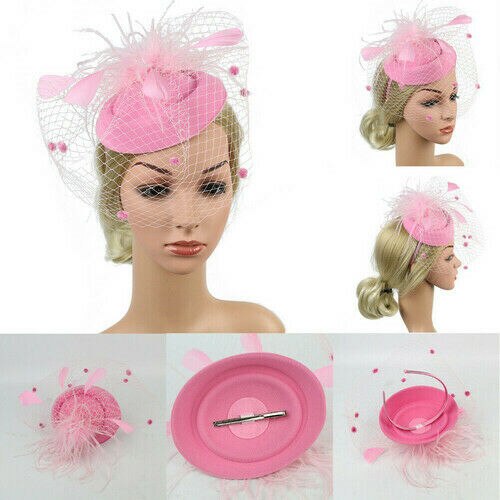 Frauen Fascinator Hütte Hochzeit Kirche Party Netz Schleier Stirnband Hütte Haar Clip Stirnband Blume Dame Schleier Hochzeit Dekor
