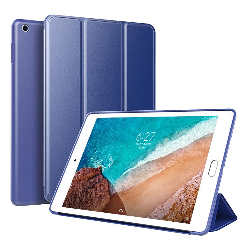 For Xiaomi Mi Pad 4 8.0 10.1 Case Ultra Thin Stand Silicone Soft Smart Cover for Xiaomi MiPad 4 Plus 10.1 Tablet Case + FilmPen: navy / Mipad 4 8