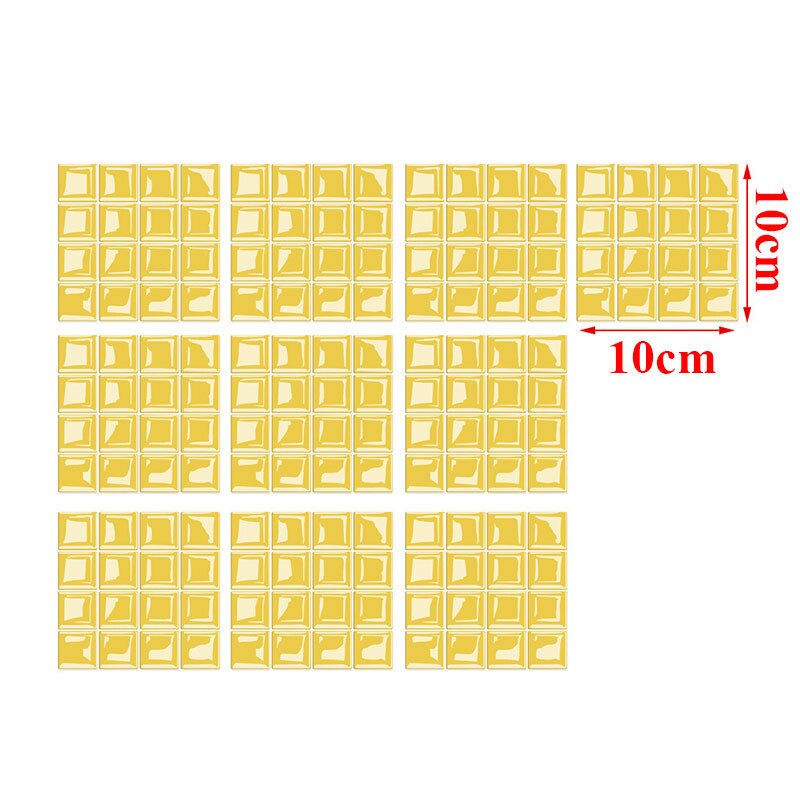 10Pcs Magic Gel Tiles Sticker Mosaic Tile Stickers Kitchen and Bathroom Backsplash Brick Crystal Wallpaper Home Decor: YELLOW