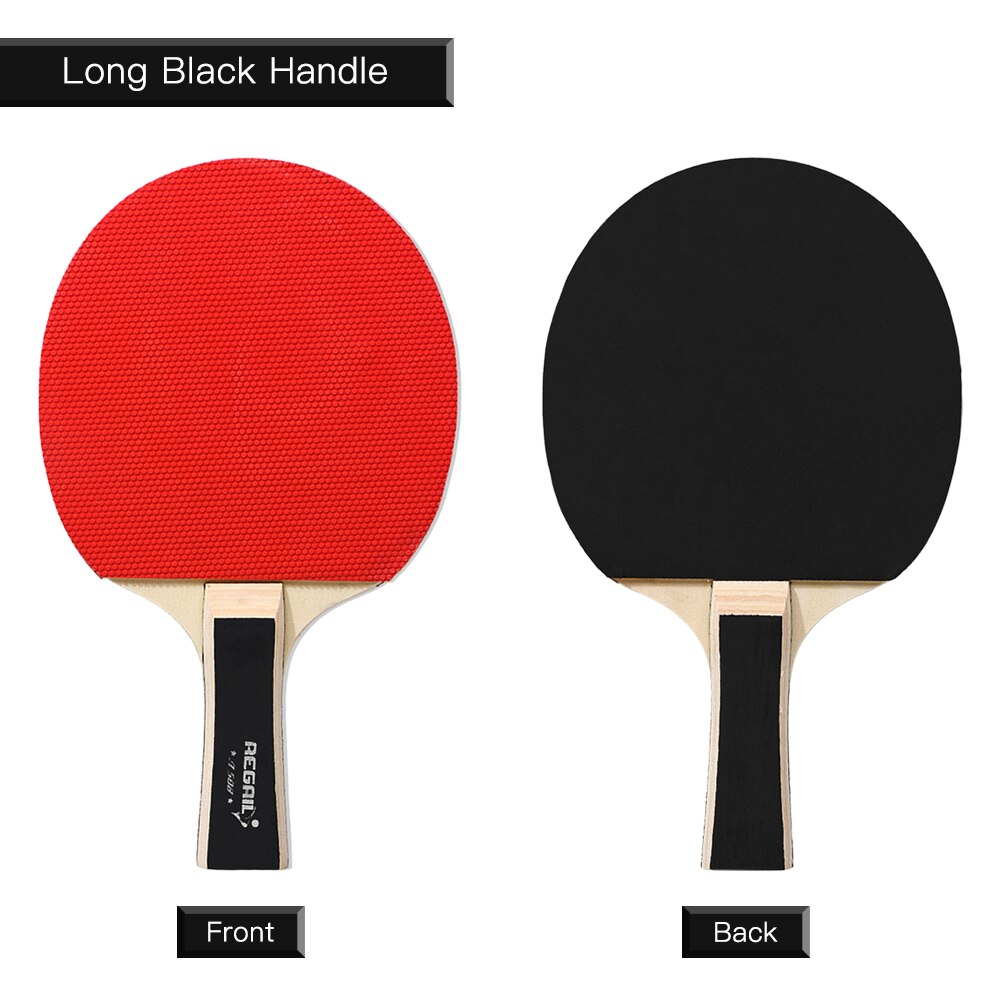 Pingpongbatjes, tafeltennisbatjes, 2 batjes met lange steel, pingpongracket trainingsaccessoires, racketpakket met 3 ballen