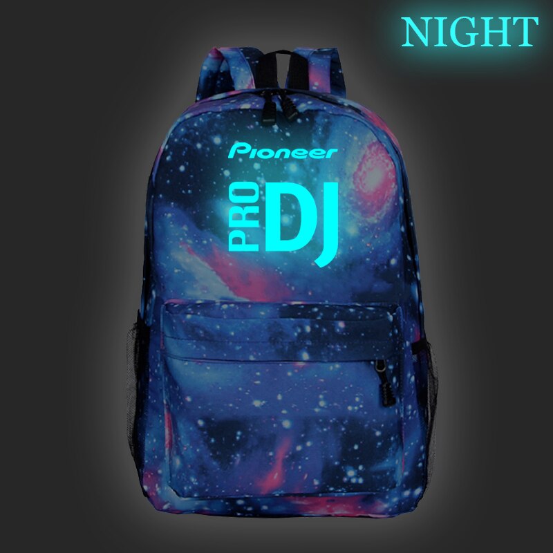 Pioneer Pro Dj Luminous School Rucksack Men Women Boys Girls School Bag Pattern Laptop Backpack Mochila: 15