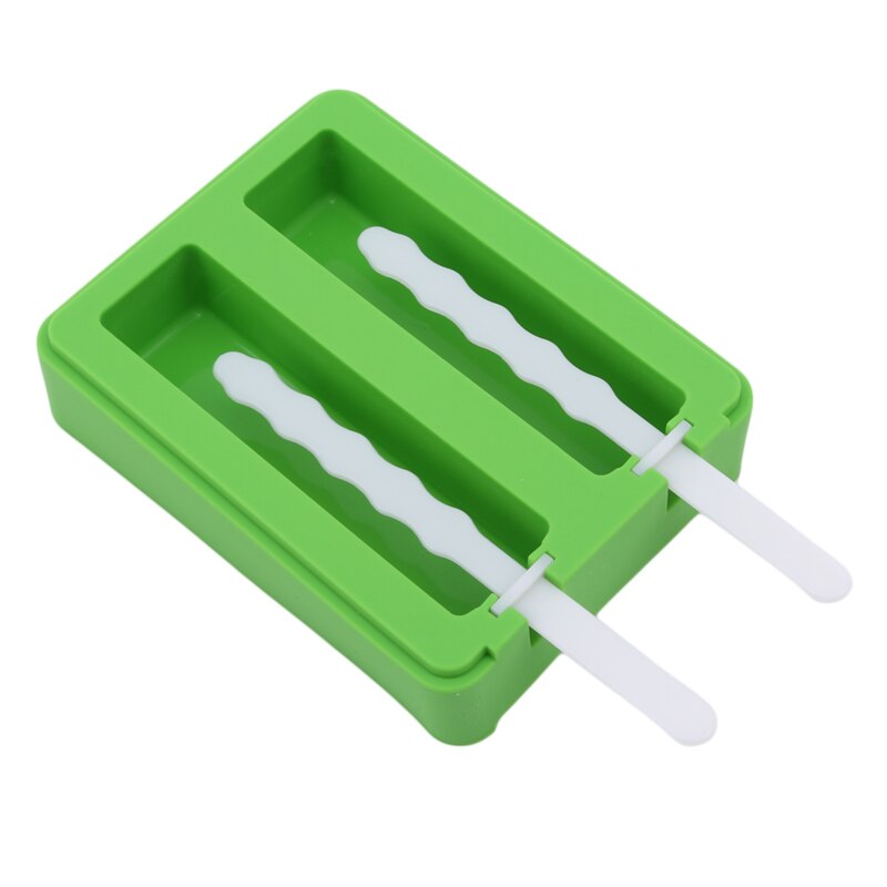 Bølge og firkantet silikone genanvendelig isbakke sommerisværktøj til is: Grøn firkant