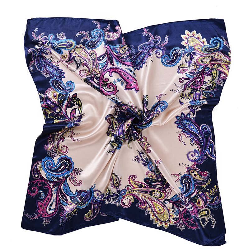 90x90cm cachecol feminino cetim moda caju padrão quente grande cachecol cetim impresso feminino lenço quadrado cabeça envolve hijab cachecol