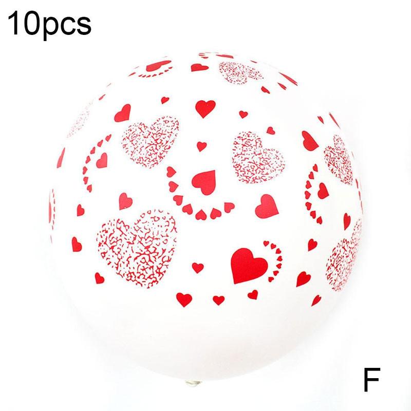10Pc Red Balloons 10Inch Love Heart Latex Balloons Wedding Helium Balloon Valentines Day Birthday Party Inflatable Balloons: F