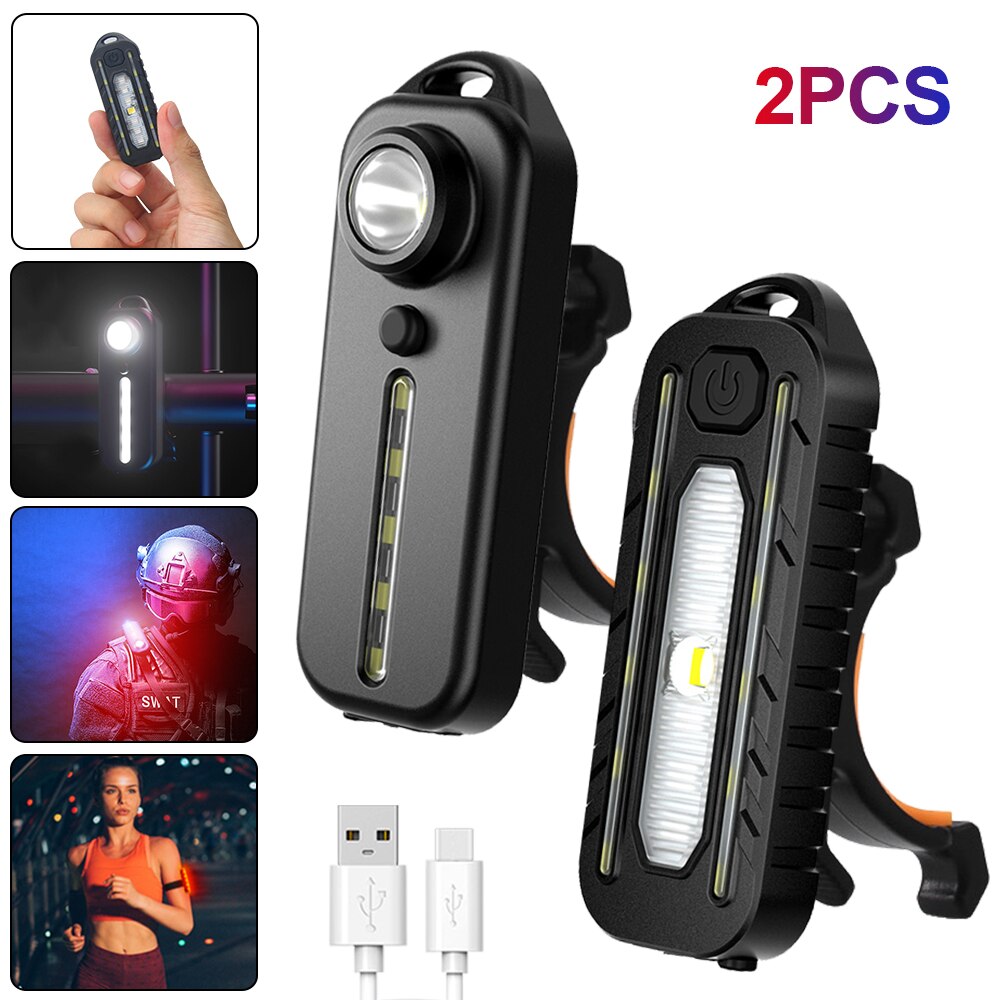 Mini Bike Rear Lamp USB Rechargeable Bicycle Taillight Safety Warning MTB 5 Red LED Cycling Light Saddle Rear Torch: A and B