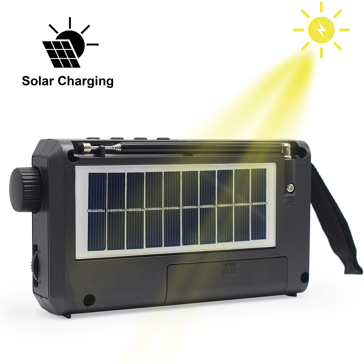 La mejor radio alimentada por energía solar AM FM Radio de onda completa Multi mano onda corta Euler Band Radio conexión telefónica altavoz de música