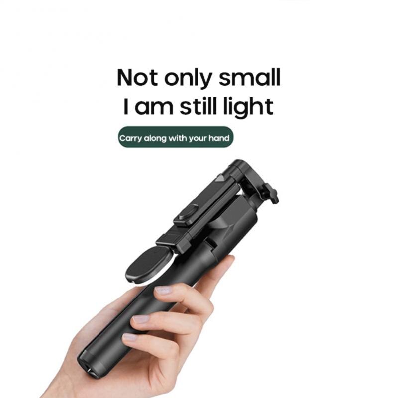 360 rotación Selfie Stick extensible Monopod trípode con doble Luz de relleno Selfie Stick para teléfonos móviles Bluetooth remoto