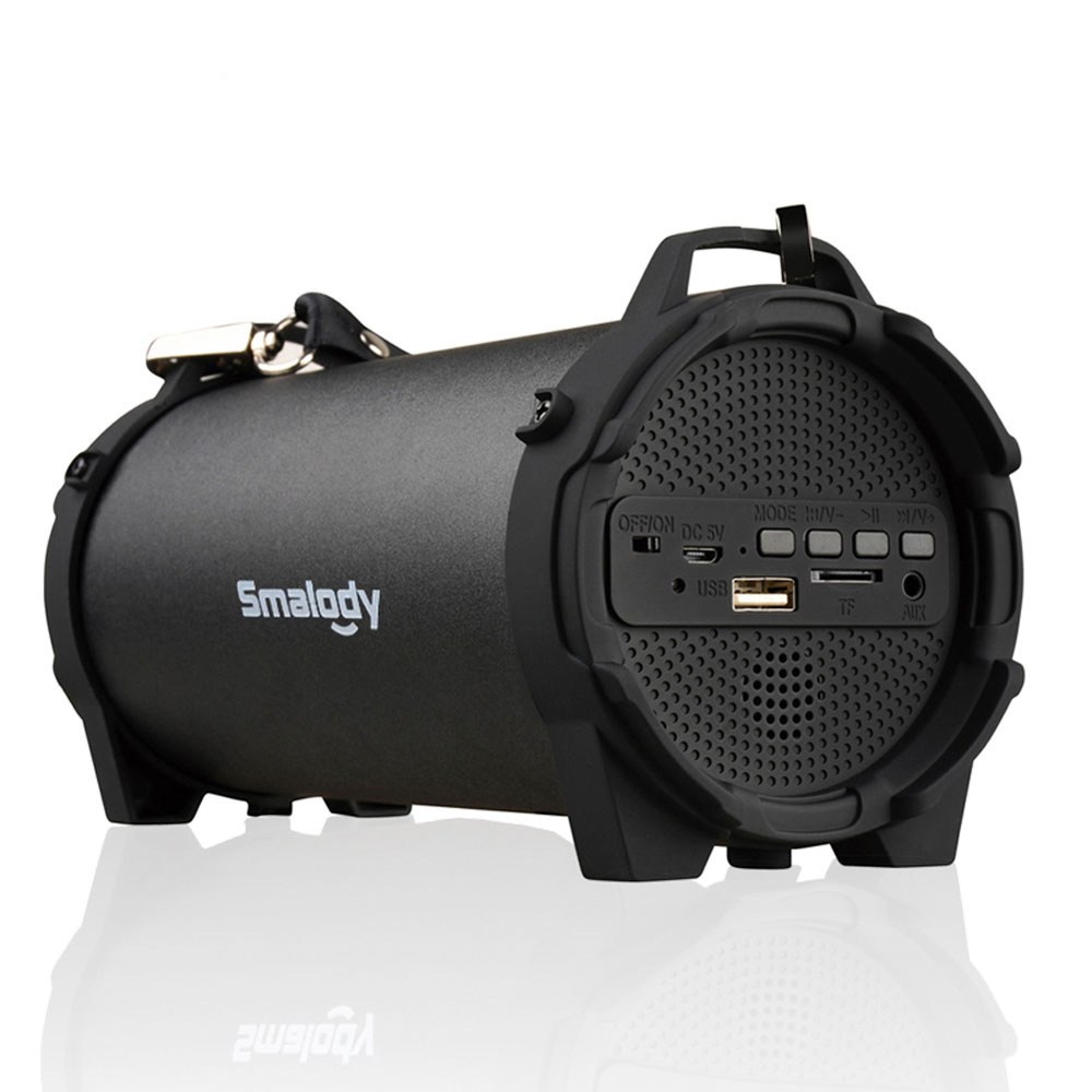 Smalody Bluetooth Speaker Draagbare Outdoor Draadloze Luidsprekers met Draagriem ingebouwde USB, TF Card slot, aux Beste voor Party: Zwart