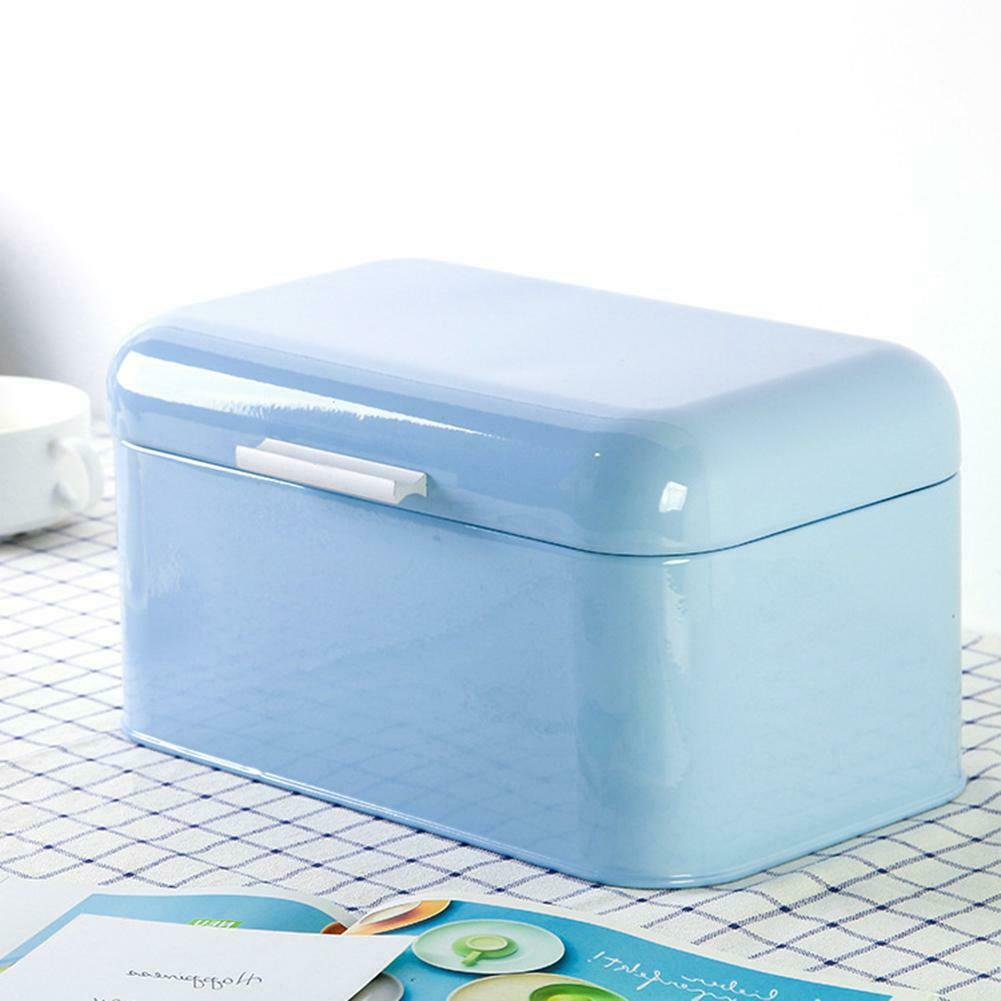Metal Bread Box Storage Case European Style Retro Kitchen Container Solid Color DAG-ship