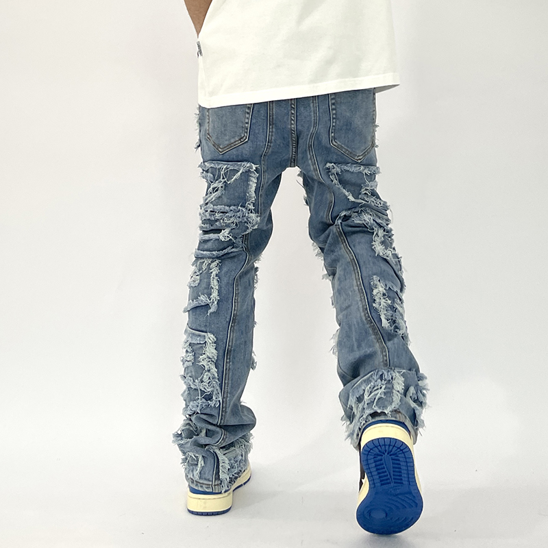 Jean déchiré en Denim pour hommes, Style rétro, droit, délavé, Harajuku, Hip Hop, pantalon ample, Style Vibe, décontracté