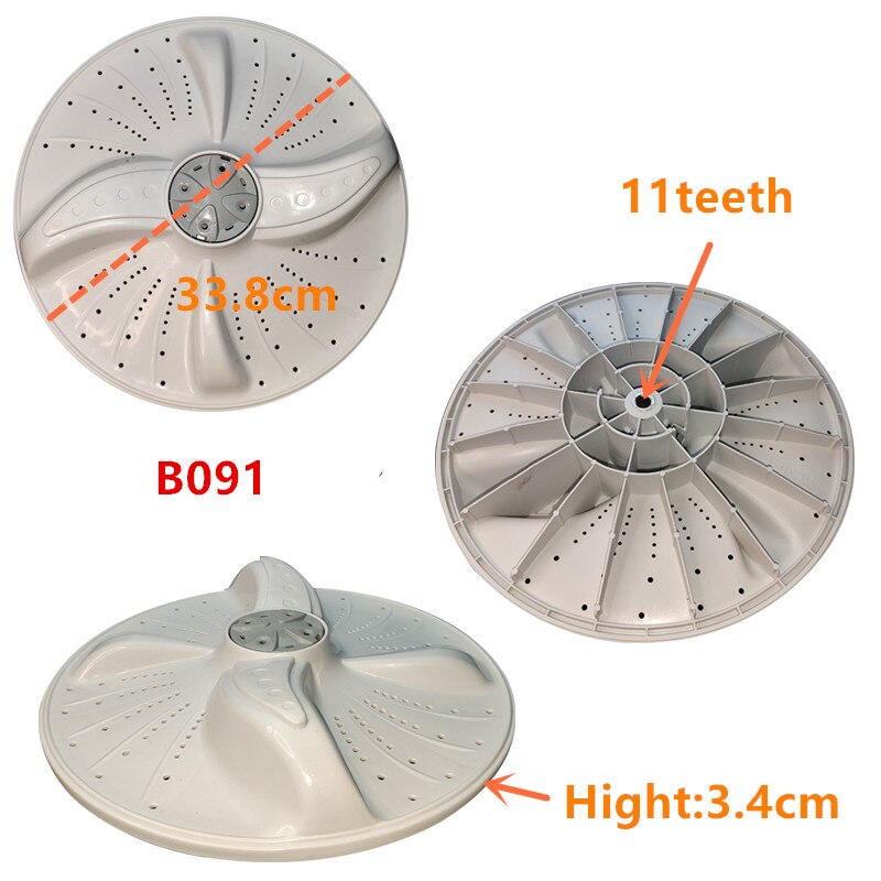 Washing Machine Pulsator Replacement Part Wave Plate Pulsator 11 Teeth Diameter 33.8cm 33.7cm