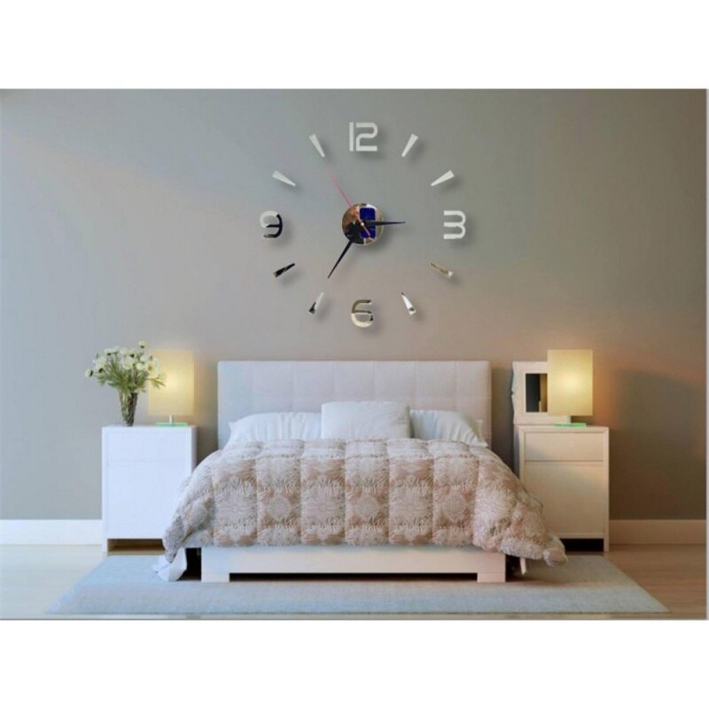 DIY Digital Bar DIY Small Clock Red/Modern 3D Mirror Surface Wall Clock Sticker Home Office Room Decor Clock