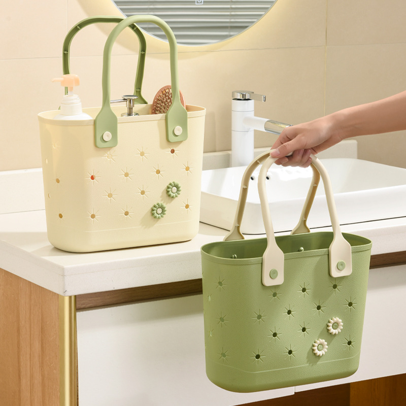 Outdoor Draagbare Picknickmand Huishoudelijk Creatief Zacht Materiaal Bodemafvoer Bad Wassen Badkamer Opbergmand