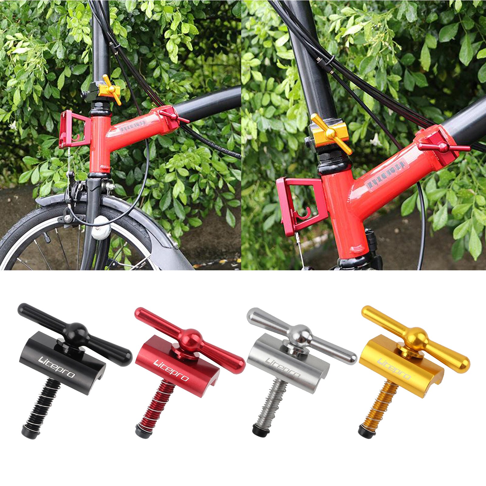 Bisagra magnética plegable para bicicleta, aleación de aluminio ligera de placa de sujeción, bloqueo de tubo de cabeza de bicicleta, hebilla de palanca, auriculares, Clip C