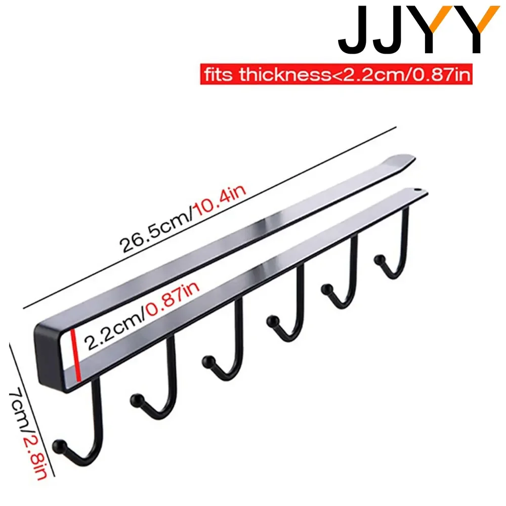 JJYY Kitchen Cabinets Ceiling Storage Hooks with 6 Hooks Table Cabinet Organizer Hanger Organizer Kitchen Hanging Tools