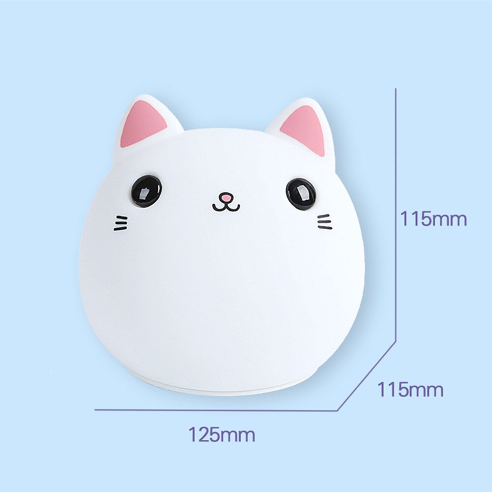 berühren Sensor Bunte Katze LED Nachtlicht Tisch Lampe USB Aufladbare Karikatur Silikon Nacht Lampe für freundlicher freundlicher Baby
