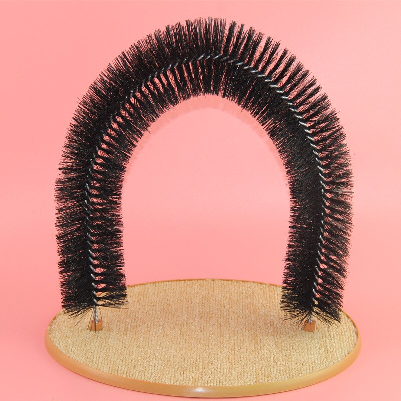Sèche-cheveux pour chats 1 pièce | Équipement pour animaux de compagnie cambré chat auto-beauté, base ronde en laine, brosse jouet pour chat AP11061705: Default Title