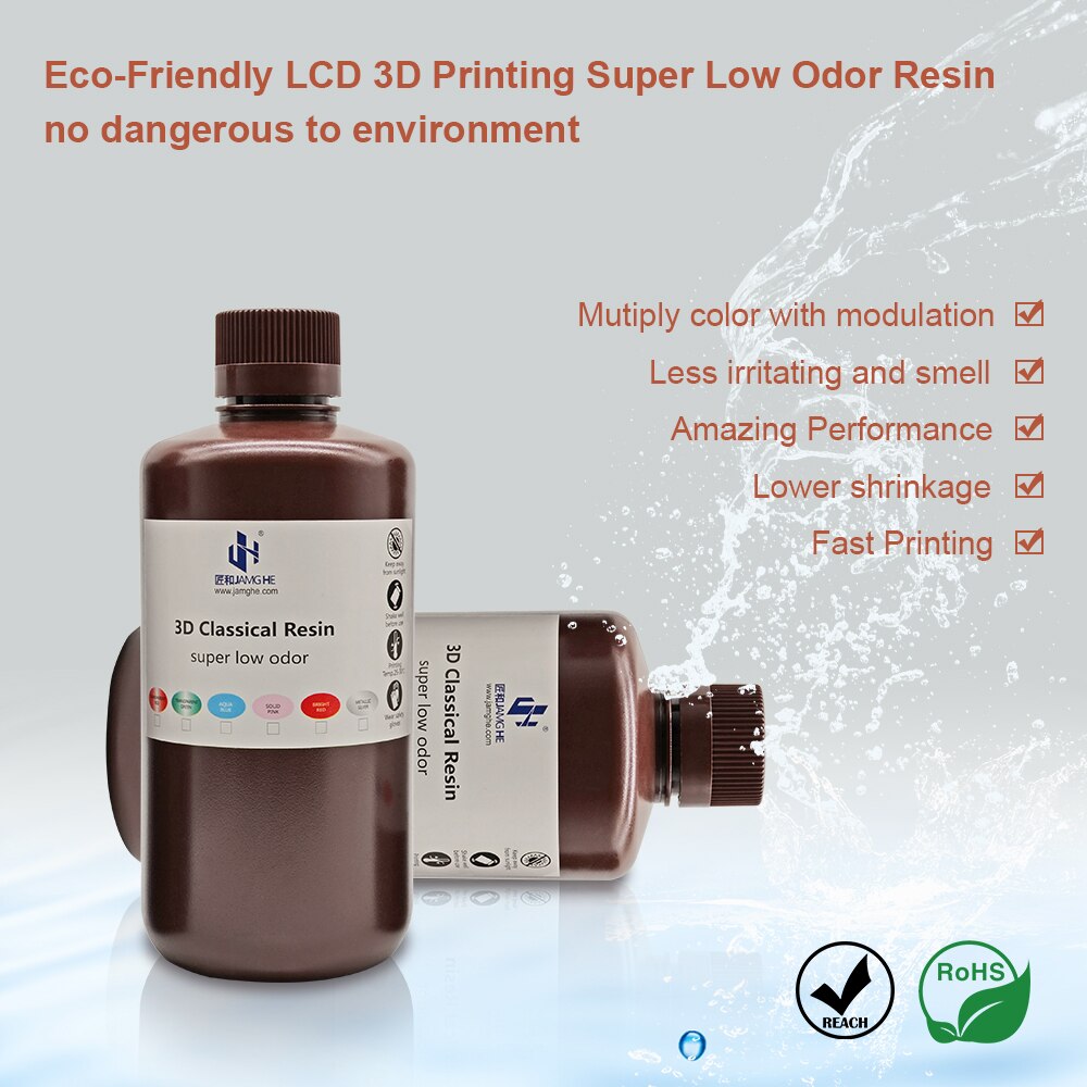 Jamghe Dlp Lcd Sla Super Lage Geur Tough Hars Hoge Precisie 405NM Voor Elegoo Nova3D Anycubic Mono 3D printers 1L