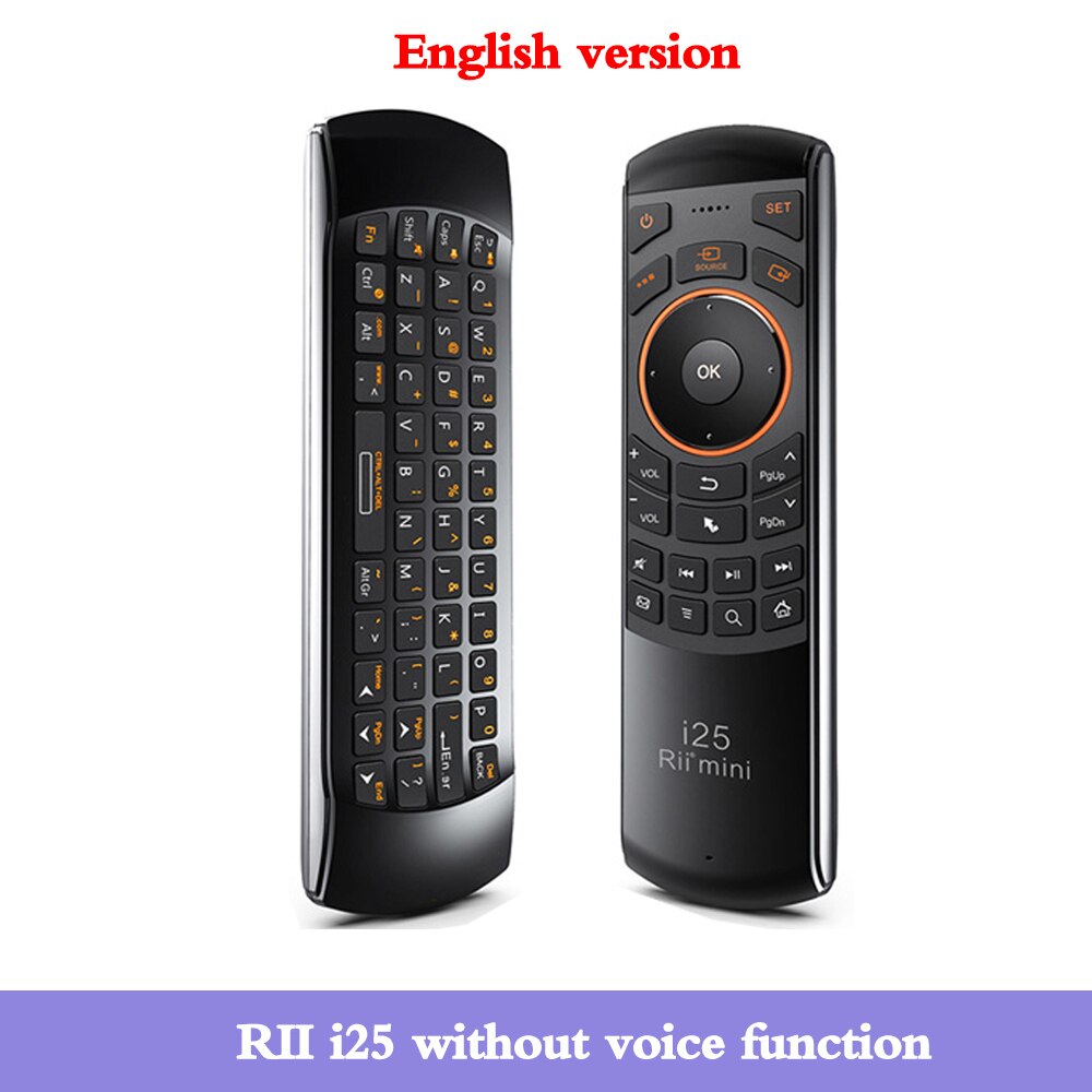 [Original] Rii i25/i25A 2,4 Ghz Mini Drahtlose Tastatur Englisch/Russische Fliege Luft maus mit Kopfhörer Jack für Mini PC/Android TV Kasten: RII i25 Englisch