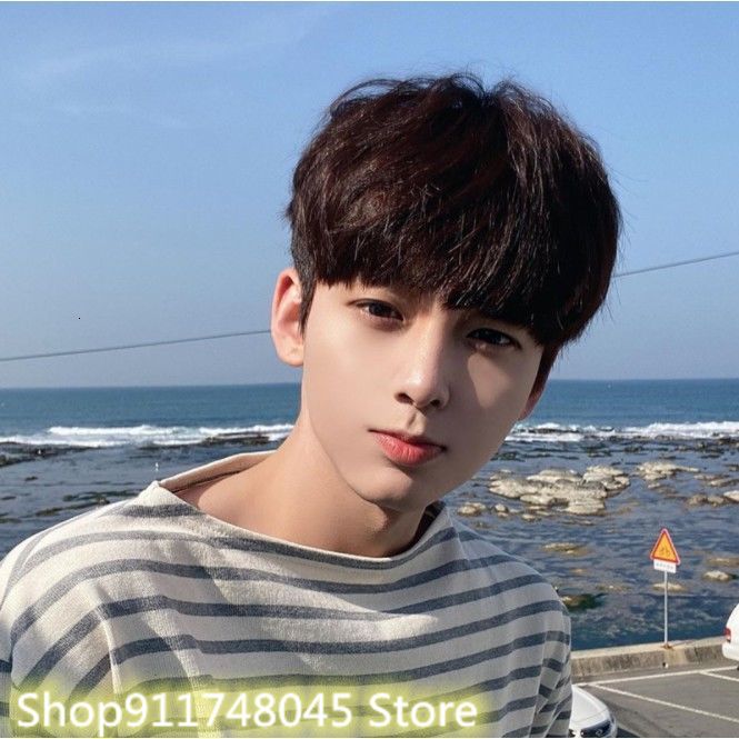 *ZFT* Wig male short hair Korean style handsome nvisible seamless natural fluffy man chemical fiber short hair wig cover