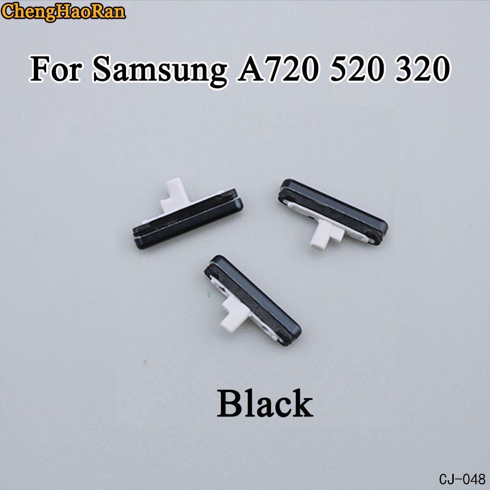 Chenghaoran 1 sæt til samsung galaxy  a720 520 320 telefoncover volume power volume mute knap side knap reparation dele udskiftning: A720 520 320- sort