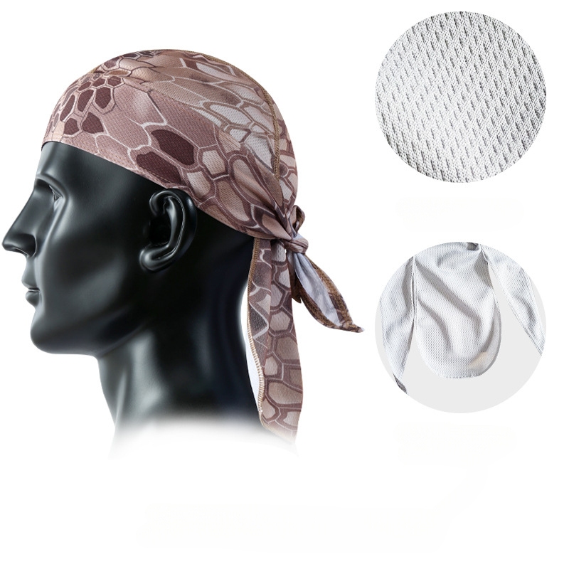 Unisex Quick Dry Camo Cycling Cap Head Scarf Men Running Riding Bandana Headscarf Camo Printing Cap Headband Men Head Scarf: Silver
