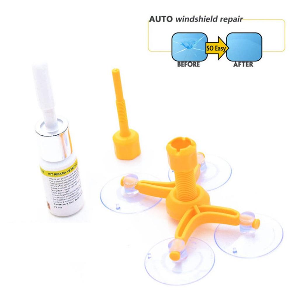 Car Styling Windshield Repair Kit Car Window Glass Scratch Crack Restore Repair Tool Car Window Screen Polishing Polishing 1Set