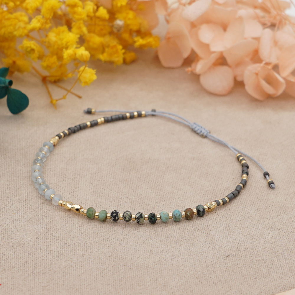 Pulsera de cuentas Miyuki con piedras naturales para mujer, brazalete con abalorios, estilo bohemio, para primavera y verano, 2022: BR0706