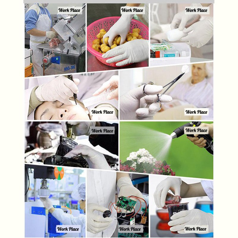 100/20Stck Einweg Latex Handschuhe Küche/Arbeit/Gummi/Garten Handschuhe Beruf Schützen Handschuhe LT002