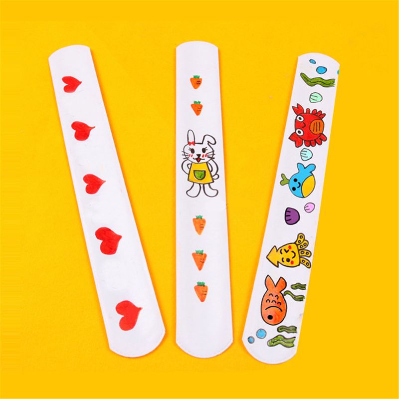 12 Pcs DIY Blank Slap Bracelets Party Favors Easter for Kids Art Craft