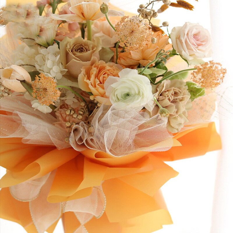 20 Stks/pak Mist Papieren Bloem Inpakpapier Bloem Diy Materiaal Doorschijnend Effen Kleur Waterdichte Koreaanse Bloem Inpakpapier