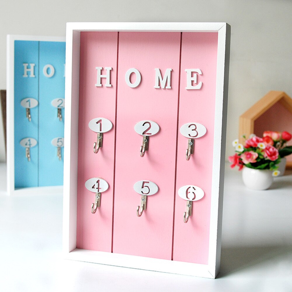 Wall Mounted Key Holder Wooden Key organizer Hanger with 6 Hook Wall Decorative Holder key holder wall minimalist wall hook WF