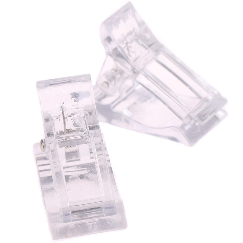 2pc Plastic Fingernail DIY Fix Clip Nail Art Extension Faux Reusable Fixing Tool Clamp UV Glue Fixed Clip Manicure Tool