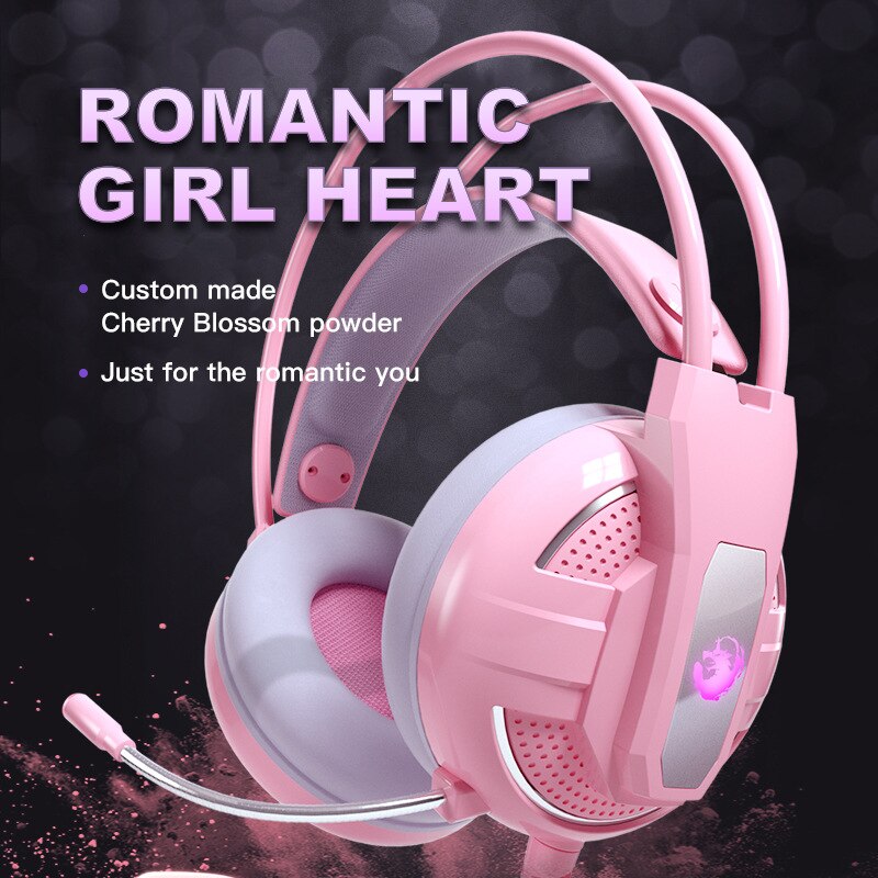 Pink Keyboard Mouse Headset Combos 104 Keys LED Backlit Gaming Keyboard 4800DPI Wired Mice Earphone with Microphons for Desktop