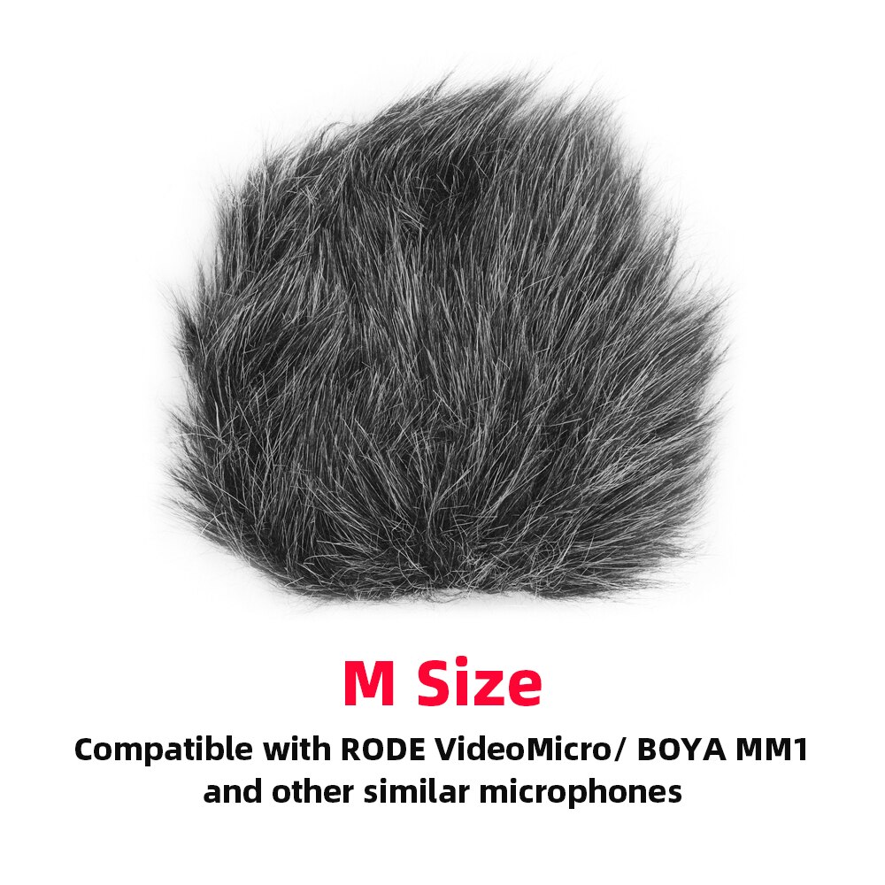 Op-Camera Microfoon Harige Voorruit Mic Voorruit Cover Mof Voor Rode Videomic Go/Takstar SGC-598/Boya MM1 microfoon: M Size