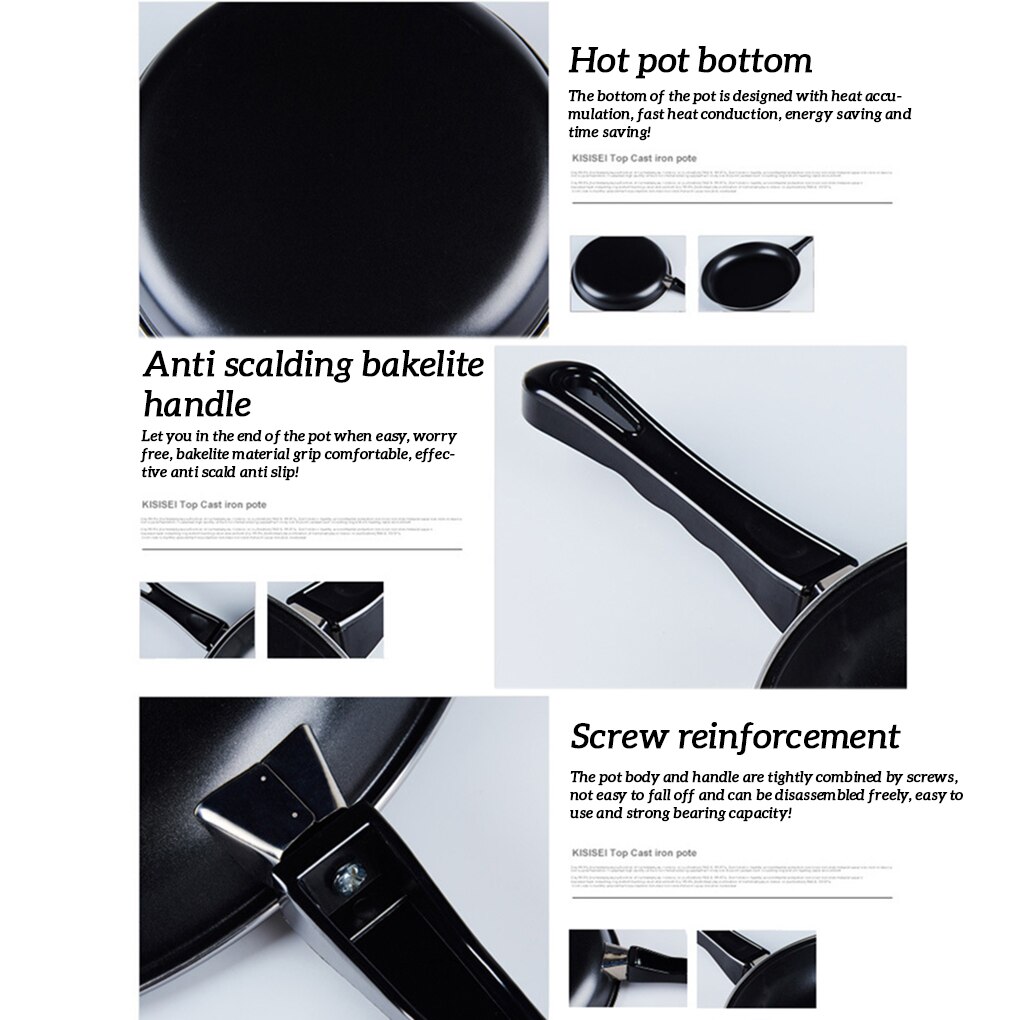 Patelnia nie-Stick rondel mini gruby stek płaski garnek robić gotowania żelazko naleśnik frytownica naczynia kuchenne żeliwo