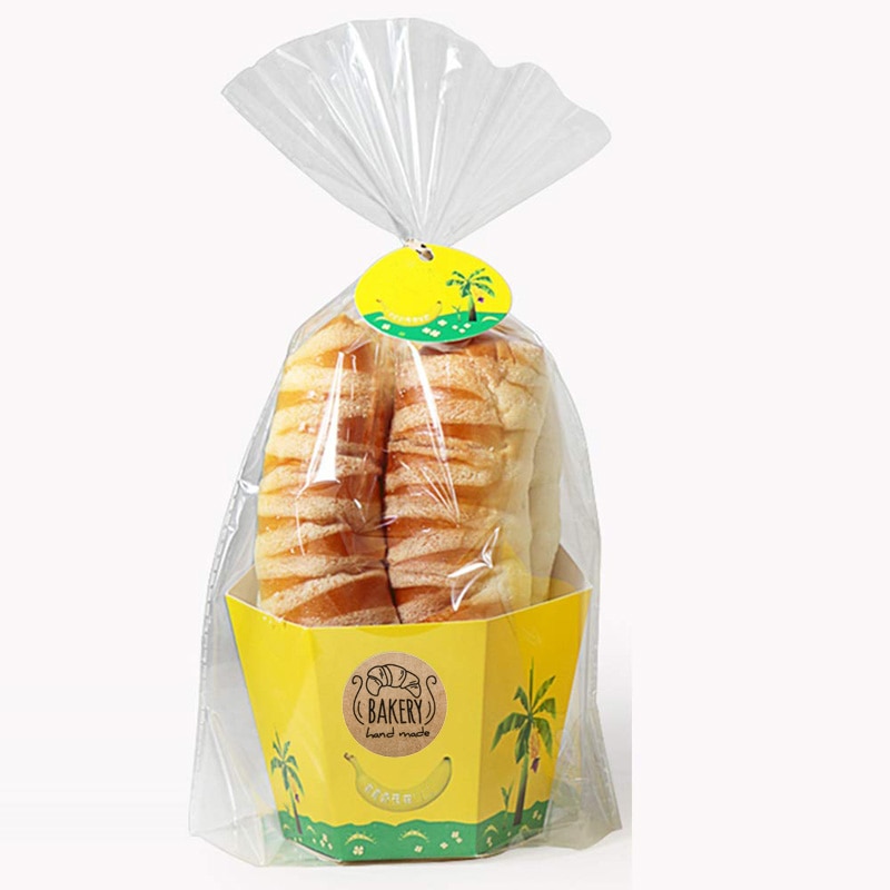 Hand Made Gebakken Met Liefde Sticker Handgemaakte Home Made Bakkerij Sticker Labels Voor Gebakken Voedsel Brood Cake Pakket Decor