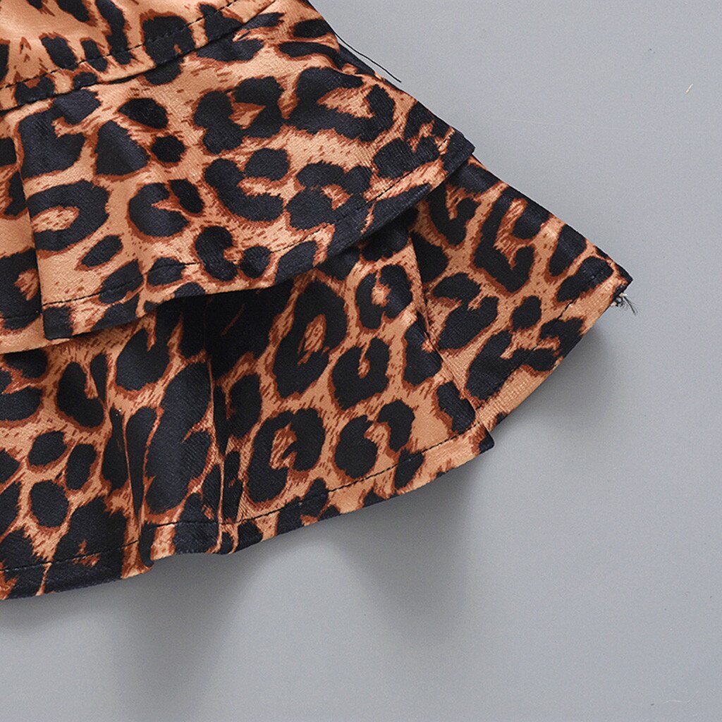 Baby Baby Kids Meisjes Ruche Luipaard Print Rok Overrok Outfits Kleding