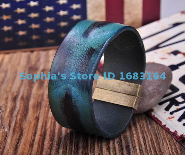 Populaire Blauw Lederen Hennep Vriendschap Manchet Armband Polsband Mens