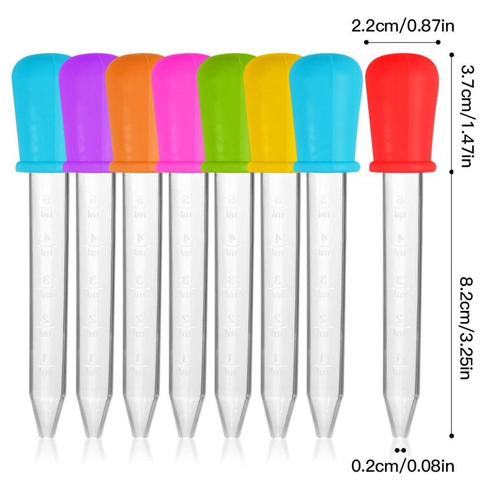 8 Stuks Baby Dropper Geneeskunde Feeder Kind Geneeskunde Apparaat Siliconen Pipette Liquid Voedsel Druppelaar Zuigeling Gebruiksvoorwerpen 5Ml
