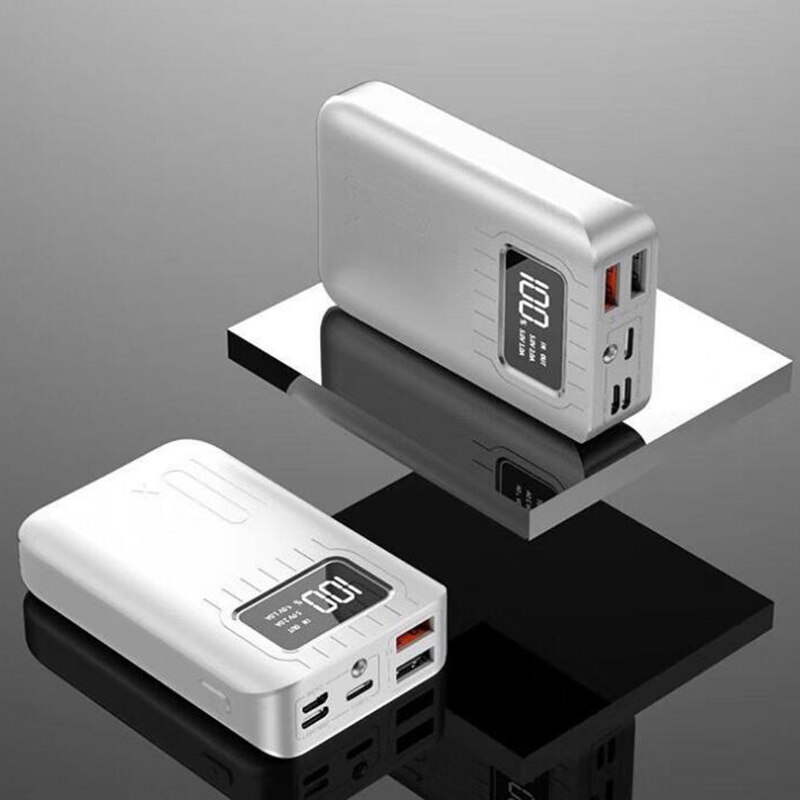 20000mAh Mini Energie Bank 3 Eingangs Tragbare Ladegerät Digital Anzeige Externe Kleine Energie Doppel USB für Iphone Samsung Xiaomi: Weiß