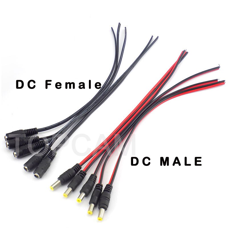Connectors DC Male Female Plug Cable for CCTV Camera Security System DC Power Extension Cable Plug Adaptor 2.1*5.5mm
