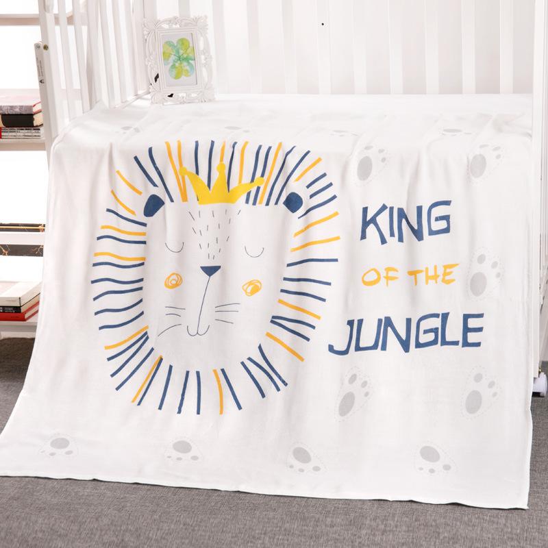 Colchas delgadas de doble cubierta en verano, aire acondicionado en verano y artículos frescos para bebés para recién nacidos 110*110cm: lion