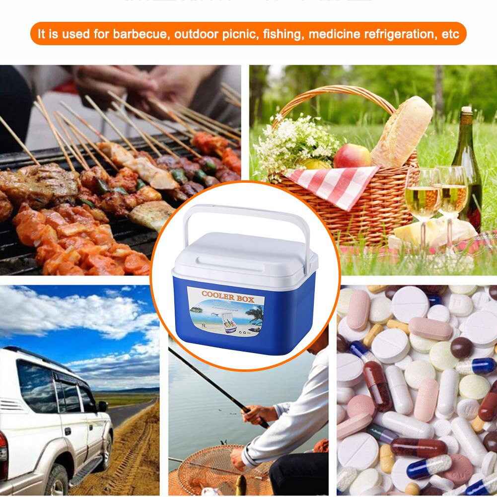 5L Outdoor Camping Cooler Box Portable Food Storage Box Car Cold Fishing Cooler Box for Travel